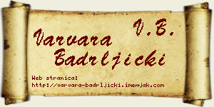 Varvara Badrljički vizit kartica